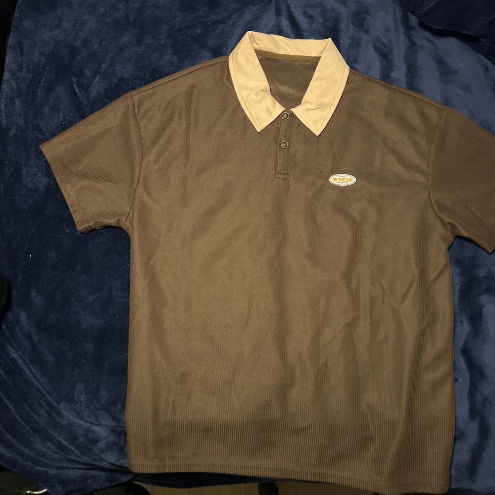 Brown retro polo shirt